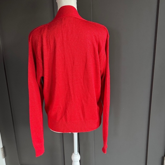Fia Italia Elegant Red Women's Cardigan Sweater Size M - Picture 7 of 11